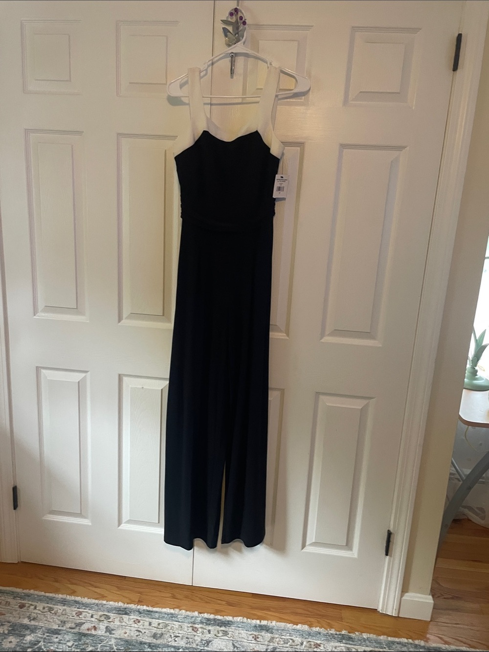 American Living Black Jumpsuit with White Straps